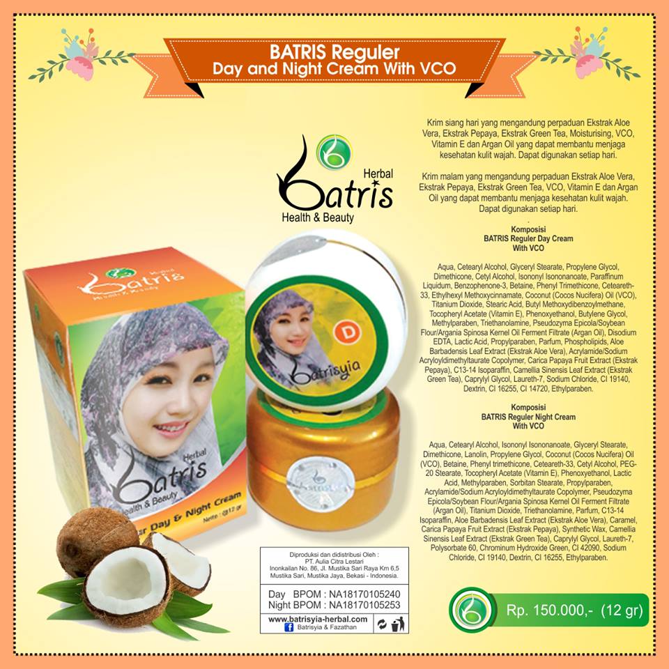 Batrisyia Reguler Day And Night Cream + VCO