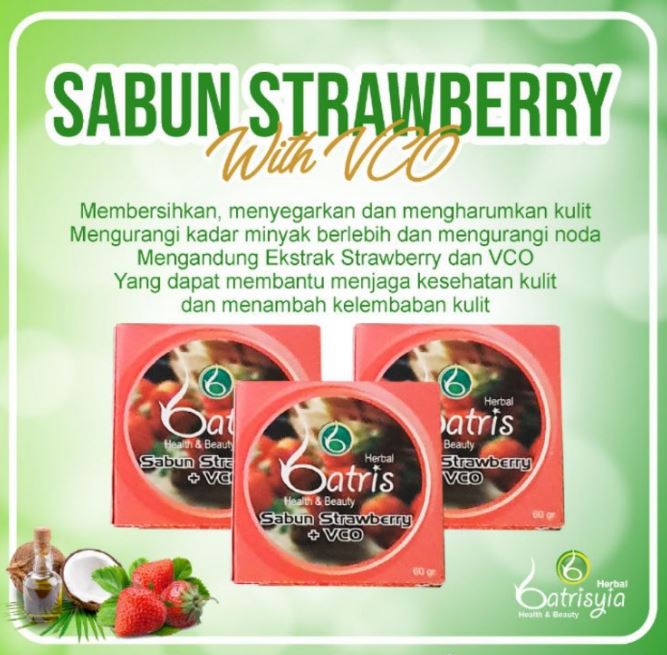 Sabun Strawberry dan VCO Batrisyia Herbal