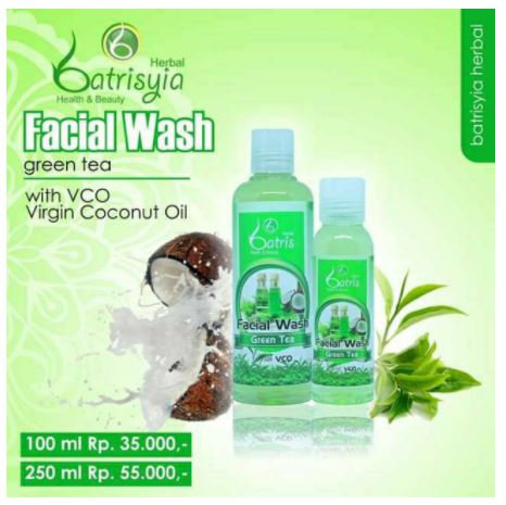 Facial wash green tea batrisyia untuk kulit berjerawat