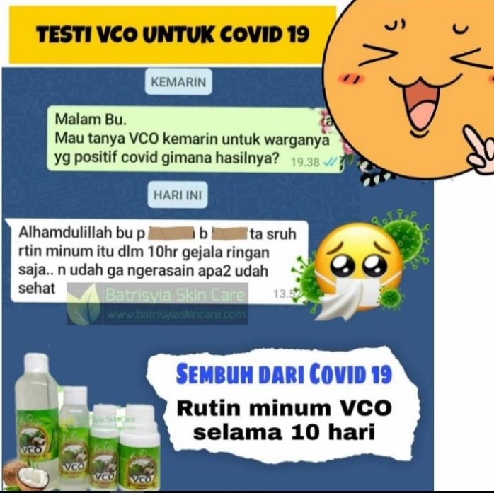 manfaat VCO untuk penderita corona