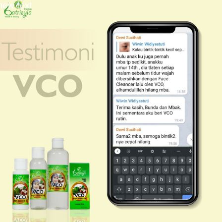 testimoni VCO Batrisyia yang mampu atasi milia 