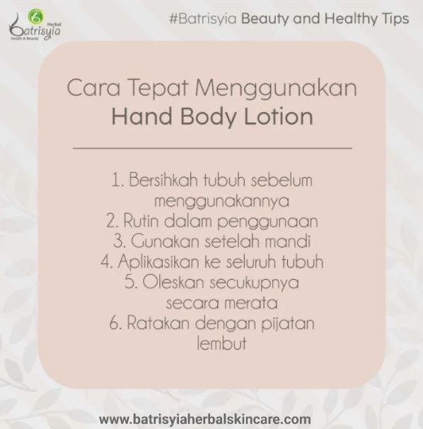 Tips menggunakan hand body lotion 