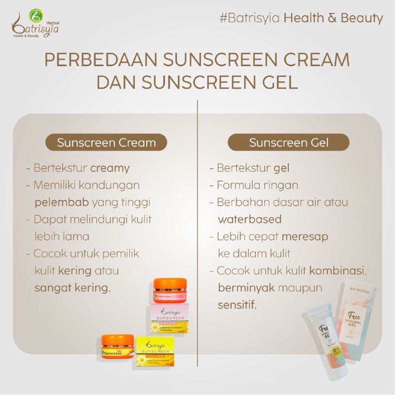 beberapa perbedaan batrisyia sunscreen 